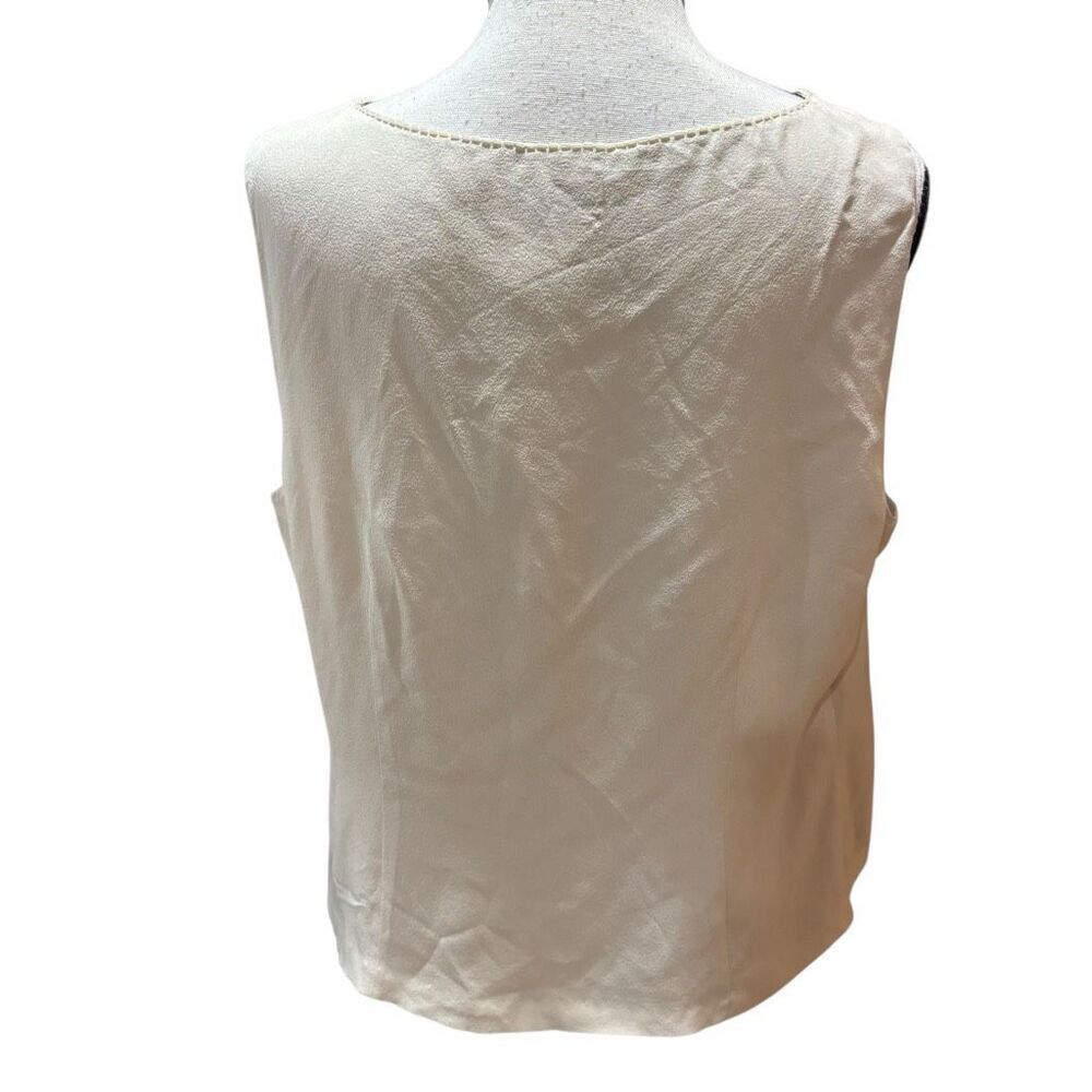 Talbot 100% Silk Beaded Tank‎ Embellished Beaded Beige Woman Size 16 NWT - Picture 5 of 9